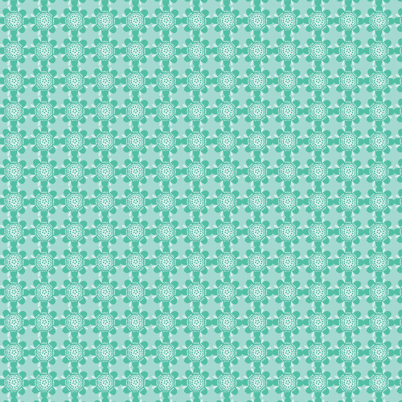Blooming Denim - Aquamarine Shadow Geo