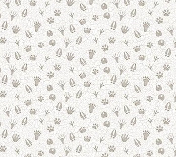 Woodland Adventures - Light Gray Paw Prints