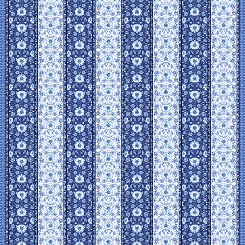 Annablue - Medium Blue Boarder Stripe