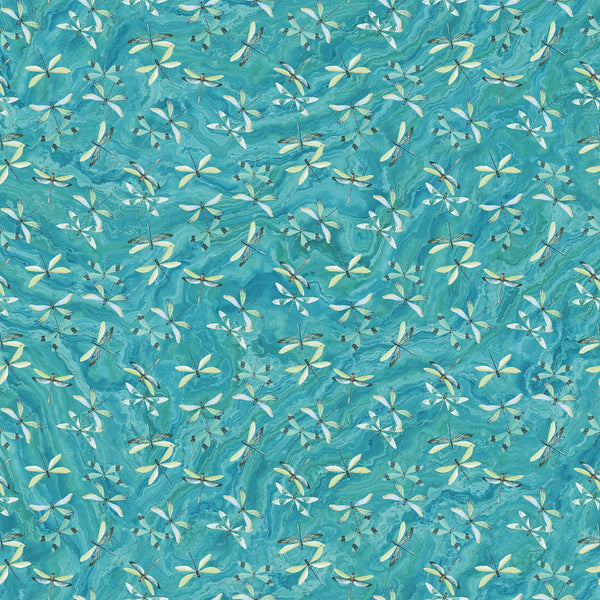 Tranquil Waters - Turquoise Multi Dragonflies