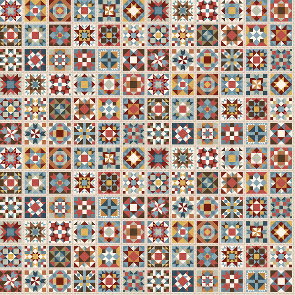 Barn Quilts - Beige Multi Quilt Blocks