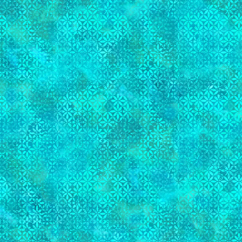 Boho Blooms - Turquoise Petal Grid