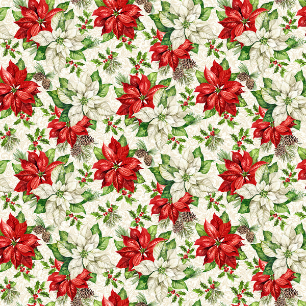 Holiday Joy - Cream Multi Open Poinsettia