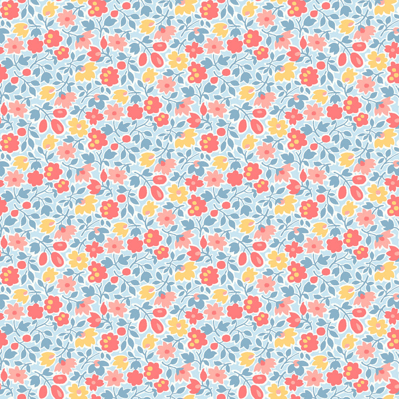 Franny's Flowers - Blue Multi Floral
