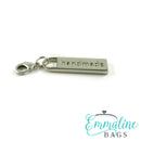 Nickel "Handmade" Zipper Charm - Package of 1