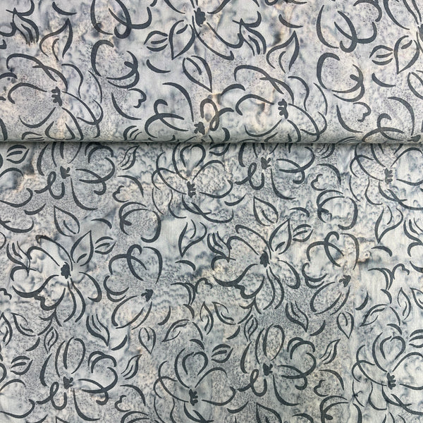 Banyan Batiks - Grey Floral