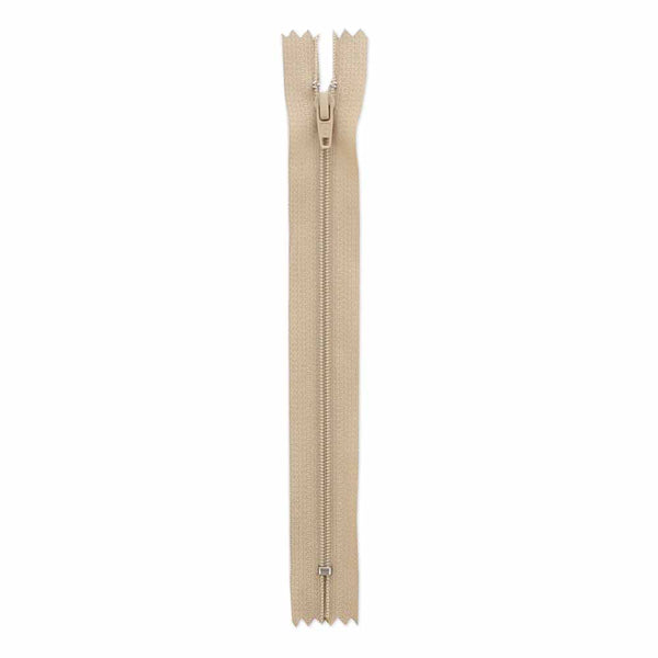 Light Weight Closed End Zipper 18cm (7″) - Light Beige