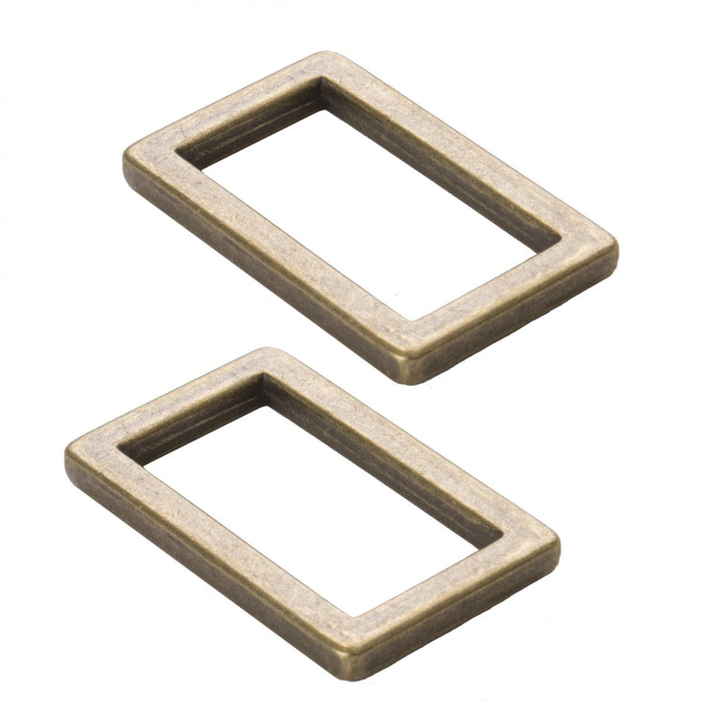 1" Antique Rectangle Rings - Package of 2