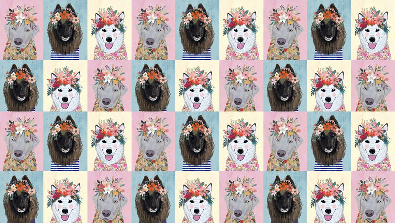Floral Pets - Puppies Panel